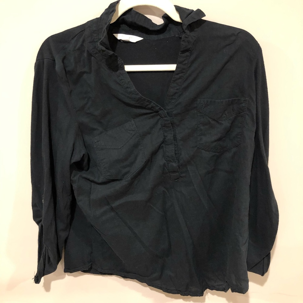 Black 3/4 sleeve button up